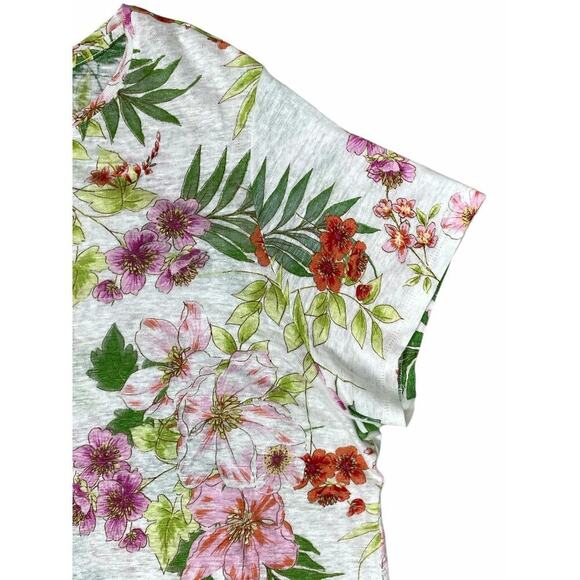 J. Jill Love Linen Flower Garden Tee 2X Lightweight Breathable Summer Vacation - Picture 5 of 11